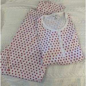 Roller Rabbit pink hearts long sleeve / pants pajama set